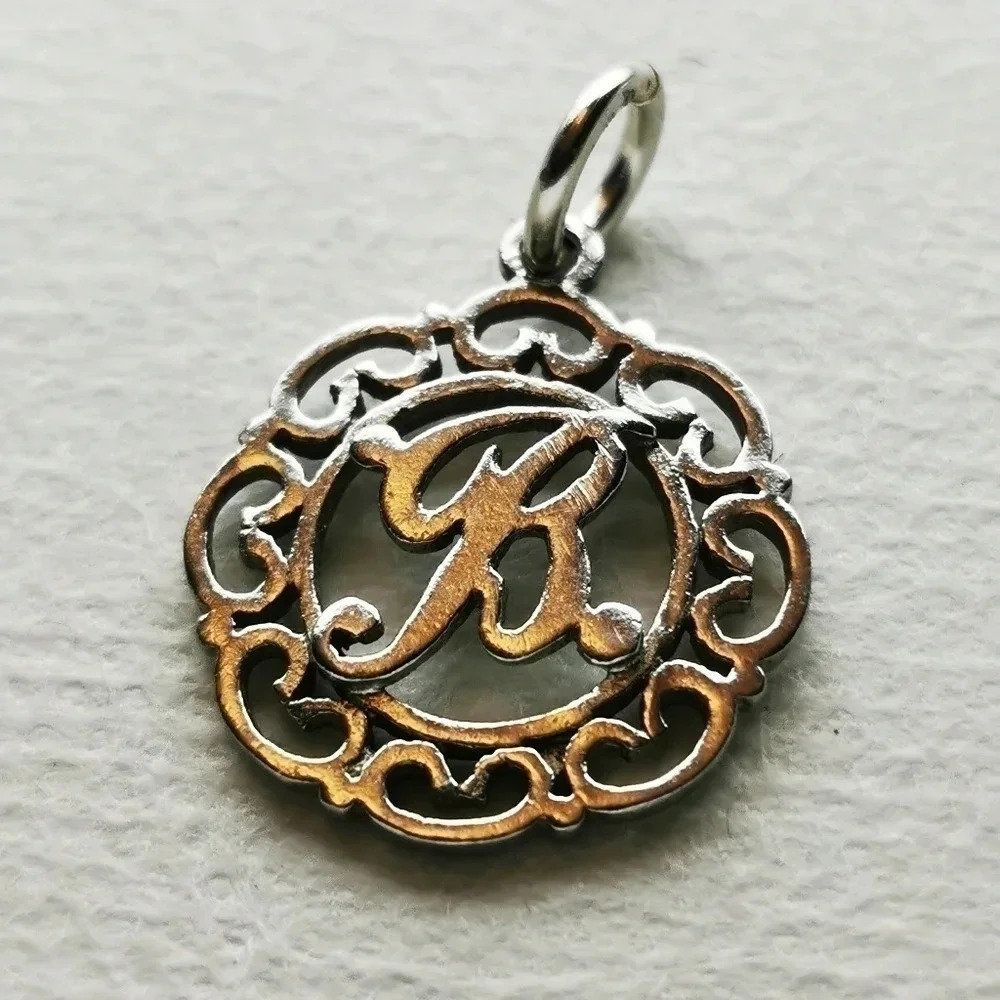 925 letter B pendant